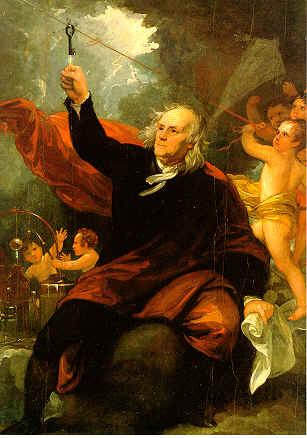 Benjamin Franklin Drawing Electricity From the Sky. By Benjamin West